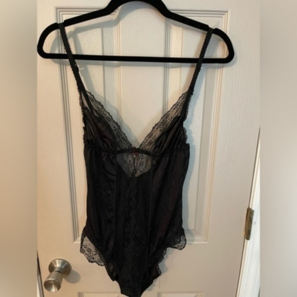 Ce Soir by flexnit vintage black lace teddy.